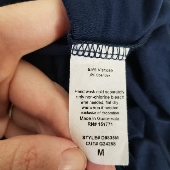 NWT Gilli Gabbiey Crochet Back Knit Maternity Maxi Dress Navy Racerback Size M - Picture 5 of 14